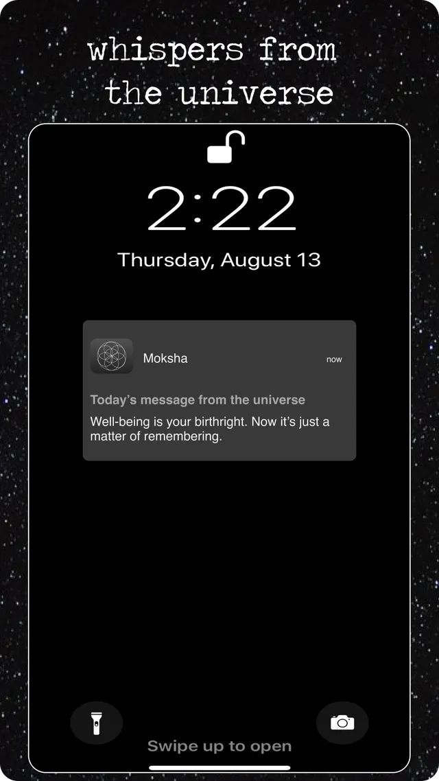 Today’s message from the universe, on the lock screen
