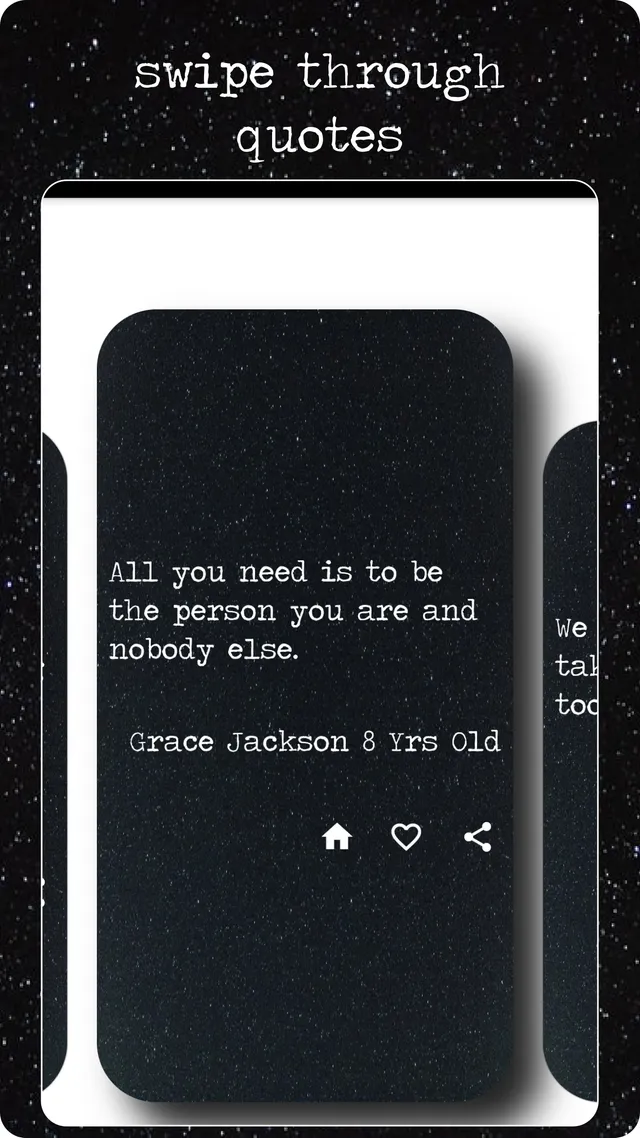 Swipe through quotes
